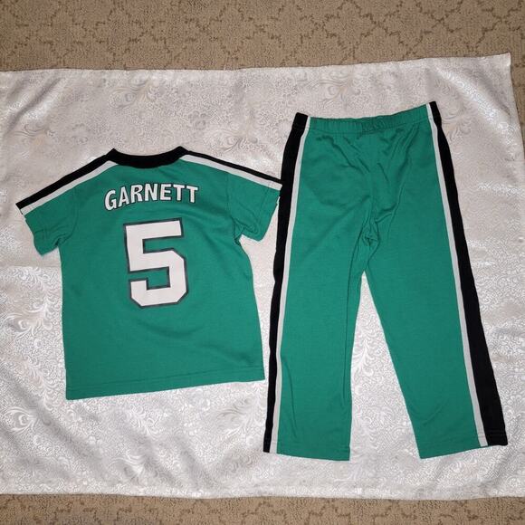 UNK Celtics boys pajamas size XS/4 green t shirt & pants NBA basketball Garnett - Picture 2 of 12